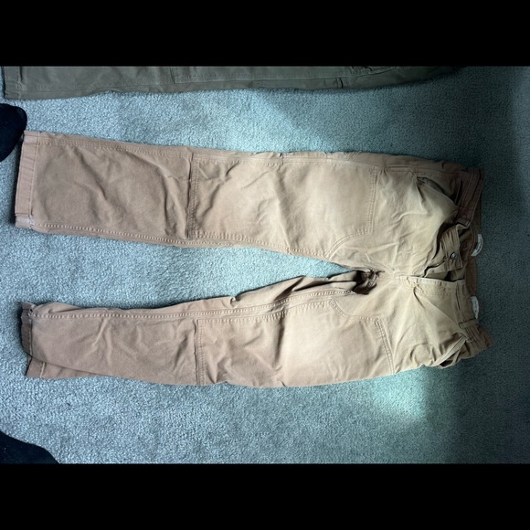 Good threads stretch CANVAS USED PANTS FOR $20 for both green and brown. - Picture 4 of 6